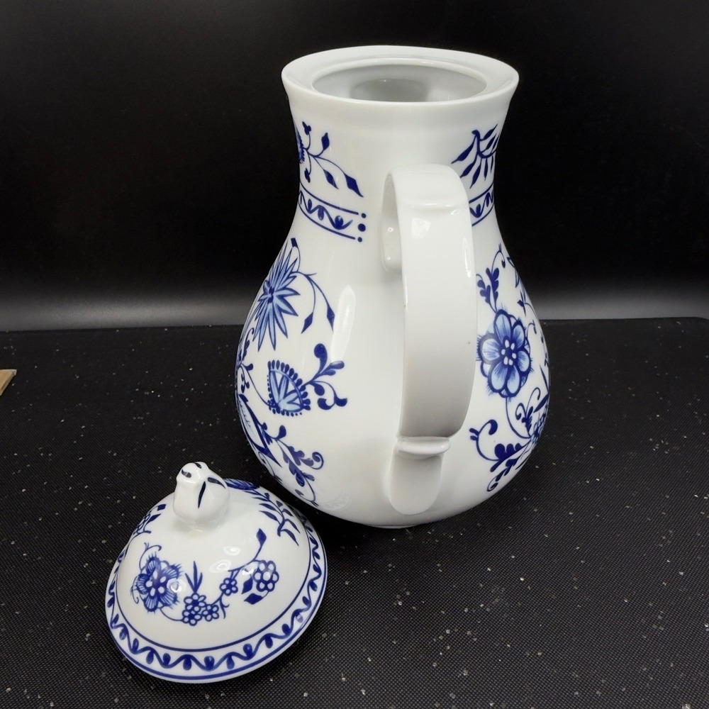 Triptis Porzellan Blue Onion Coffee Pot Zwiebelmuster‎ Germany White Blue Floral - Picture 11 of 14